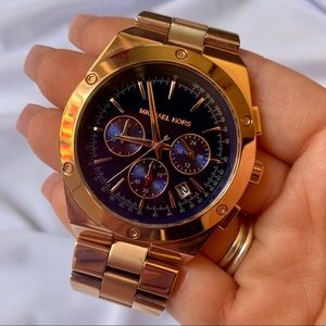 MICHAEL KORS Rose gold blue face watch